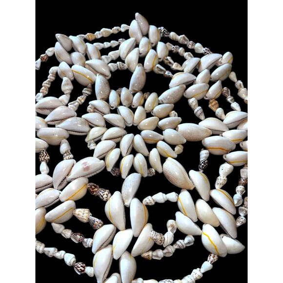 Vintage Cowrie Seashell Trivet Coaster Hot Pad Boho Wall Hanging Set Of 3 - Picture 3 of 5